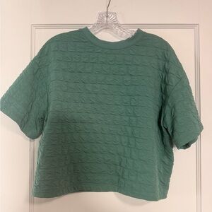 A New Day Textured Short Sleeve Top in Teal